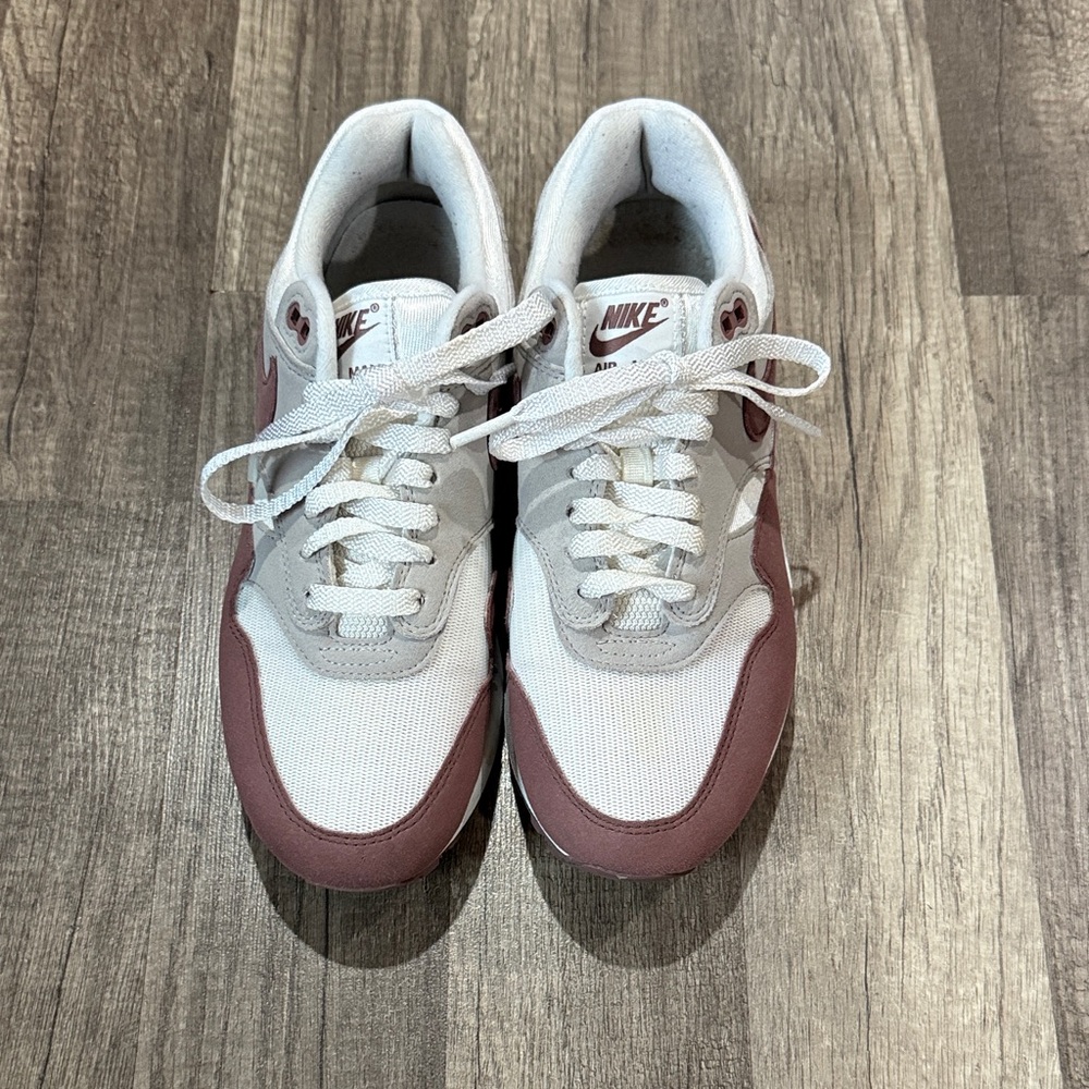 Nike Air Max 1 Women’s Sneakers - White and Maroon